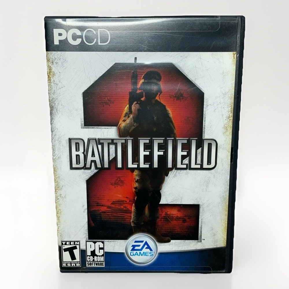 Battlefield 2 PC CD-ROM Game w/ Case 3-Disc Set EA Games 2005 No Manual Tested